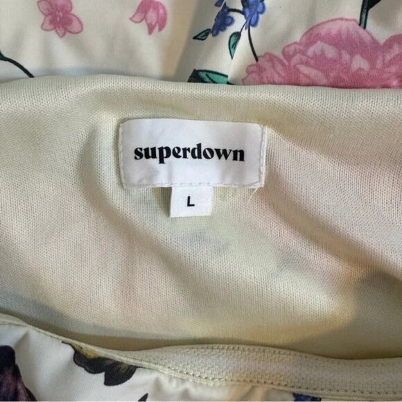 Superdown Kim Strapless Bodysuit in Cream Multi - Picture 7 of 8